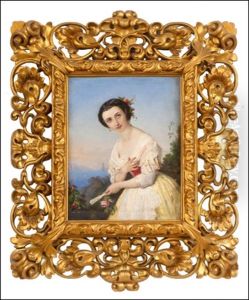 A Woman With A Rose And A Fan