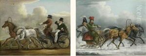 Scenes D'attelages (2 Works) by Aleksandr Osipovich Orlovsky