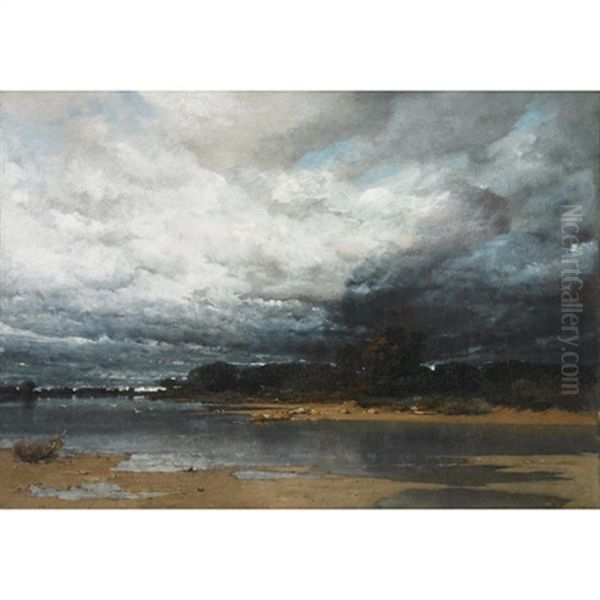 Approaching Storm On The Coast (possibly The Dnieper River) by Vladimir Donatovitch Orlovsky