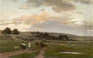 Weite Landschaft Mit Hirten by Vladimir Donatovitch Orlovsky