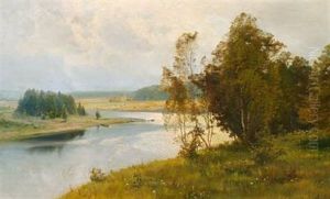 A River Landscape With A Church Beyond