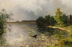 View Of A River Before A Thunderstorm by Vladimir Donatovitch Orlovsky