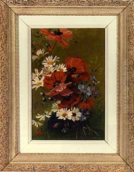 Floral Still Life With Poppies And Daisies - view 1