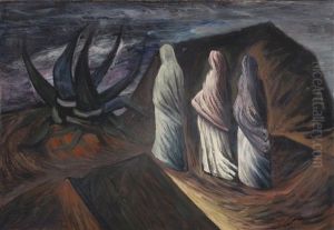 Paisaje Con Tres Mujeres Y Maguey by Jose Clemente Orozco