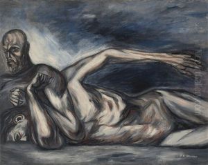 La Tierra (study For Figures In The Man Of Fire Fresco Painted In The Central Cupola In The Hospicio Cabanas, Guadalajara, Mexico) by Jose Clemente Orozco