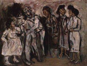 Escena Callerjera (tres  Mujeres Esperando) by Jose Clemente Orozco