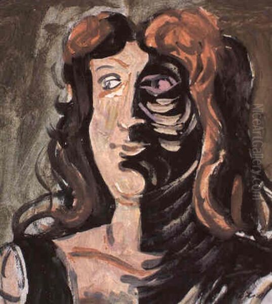 Woman' Head In Light And Shadow - view 1