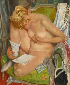 Nude Girl Reading by Sir William Newenham Montague Orpen