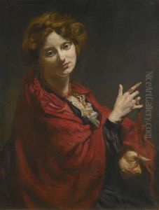 Anita Bartle, The Red Shawl by Sir William Newenham Montague Orpen