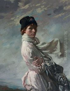 In Dublin Bay: Portrait Of The Artist's Wife by Sir William Newenham Montague Orpen