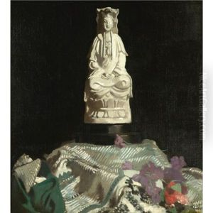Still Life With Chinese Porcelain Figure by Sir William Newenham Montague Orpen