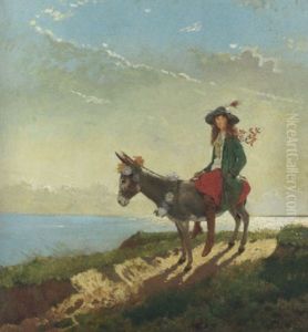 Gardenia St. George On A Donkey; Gardenia And "nedda" by Sir William Newenham Montague Orpen