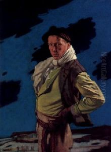 The Man From Aran (self-portrait); A Man From The Arran Islands by Sir William Newenham Montague Orpen
