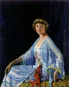 Portrait Of Mrs. Georgina Drum by Sir William Newenham Montague Orpen