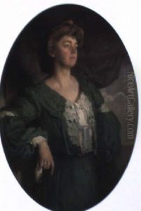 Portrait Of Mary, Lady Gerard In A Green Dress by Sir William Newenham Montague Orpen