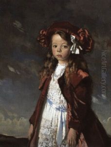 Portrait Of Miss Harmsworth In A Landscape by Sir William Newenham Montague Orpen