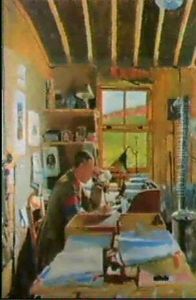 Major A.n. Lee, D.s.o., O.b.e,t.d., In His Hut Office At Beaumerie-sur-mer, France (2) by Sir William Newenham Montague Orpen