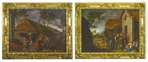 Departure Of The Prodigal Son; Return Of The Prodigal Son (pair) by Pedro Orrente