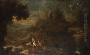 Lucha De Jacob Con El Angel De Dios by Pedro Orrente