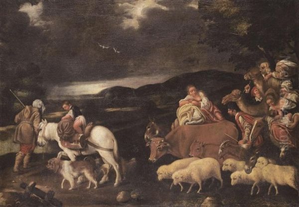 Jacob And His Family Leaving For Canaan - view 1