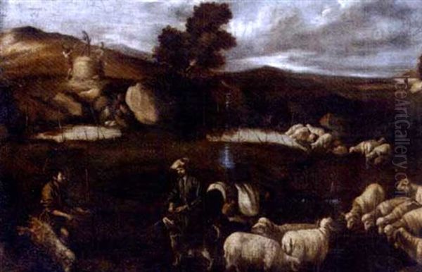 A Landscape With Shepherds And Their Flock - view 1
