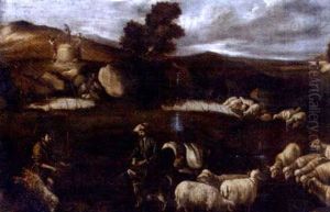 A Landscape With Shepherds And Their Flock A Landscape With Shepherds And Their Flock