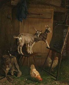 Ziegen Als Malergehilfen by Eduard Ortgies