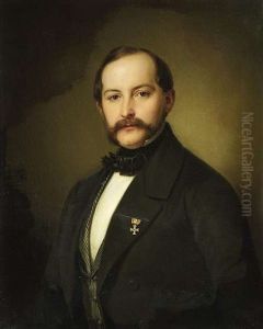 Bildnis Des Kgl.-preuss. Kommerzienrates Und Zuckerfabrikanten Victor Ludwid Wrede (+ Bildnis Der Franziska Wrede; Pair + Another Portrait Of A Gentleman; 3 Works)
