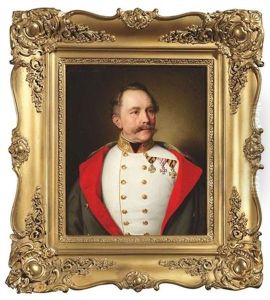Hoher Offizier In Uniform Als Brustbild In Dreiviertelansicht Nach Rechts Hoher Offizier In Uniform Als Brustbild In Dreiviertelansicht Nach Rechts
