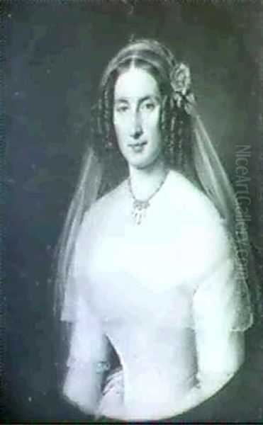 Halbfigurenportrait Einer Eleganten Jungen Dame. - view 1