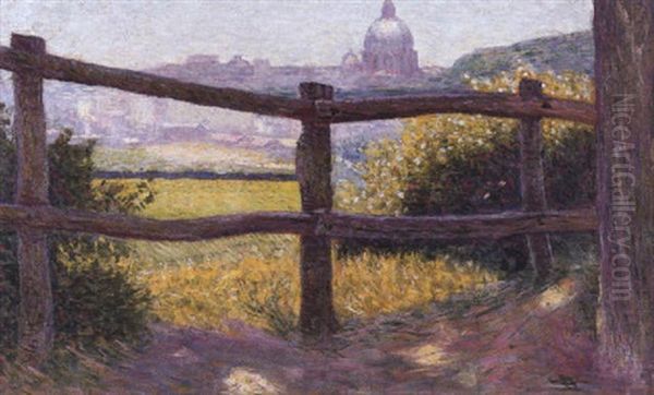 Paysage A La Barriere - Rome En Arriere-plan - view 1