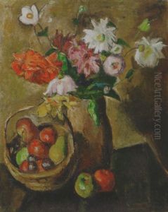 A Still Life With Flowers by Manuel Ortiz De Zarate