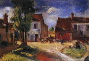 La Cour De La Ferme by Manuel Ortiz De Zarate
