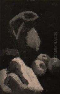Stilleben Mit Krug Und Apfeln by Manuel Ortiz De Zarate