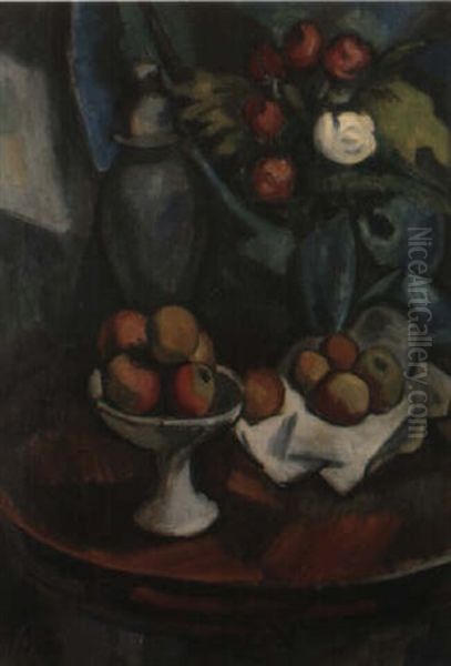 Nature Morte Aux Pivoines Et Aux Pommes - view 1
