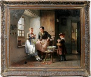 Interior Scene by Friedrich Ortlieb