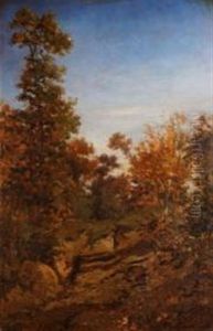 Foret De Fontainebleau by Francois Auguste Ortmans