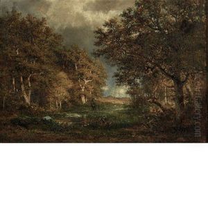 Forest Interior by Francois Auguste Ortmans