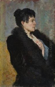 Ritratto Di Signora Con Cappotto Nero by Umberto dell' Orto