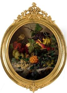 Naturaleza Muerta Con Uvas, Cerezas, Calabazas, Melocotones, Ciruelas Y Pina