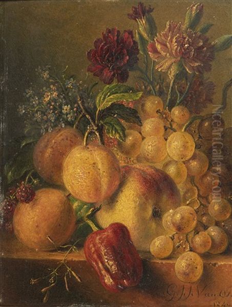 Nature Morte Aux Fruits, Raisins Et Poivrons - view 1