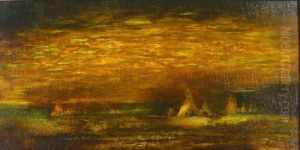 Indian Encampment At Sundown