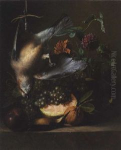 Stilleben Mit Fruchten, Erlegten Vogeln Und Dahlien by Georgius van Os