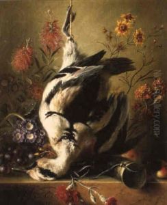 Nature Morte A L'oie Sauvage Et Aux Fleurs by Georgius van Os