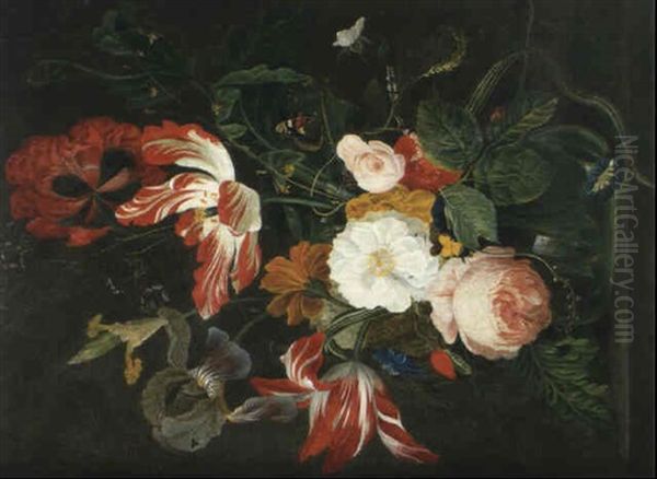 Vase De Fleurs Sur Un Entablement - view 1