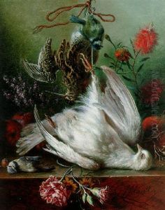 A Still Life With Birds, Carnations, Lilacs, Apples And A Pomegranate