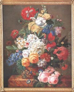 Bouquet De Fleurs Sur Un Entablement