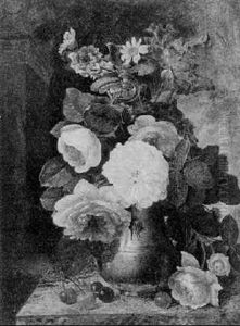 Flowers In A Glass Vase by Jan van Os