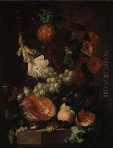 A Still Life Of Fruit, On A Marble Ledge - view 1