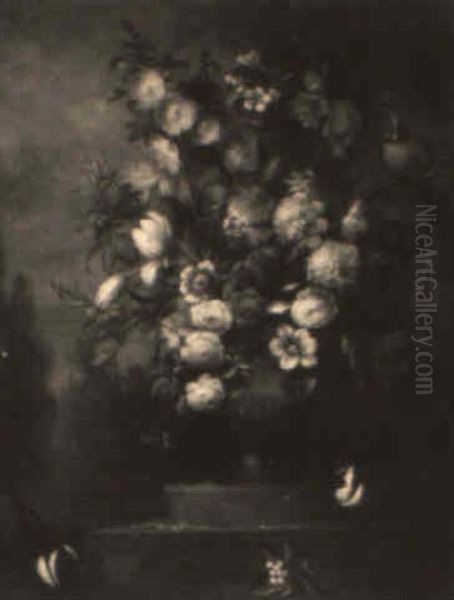 Still Life With Urn Of Flowers And Birds - view 1